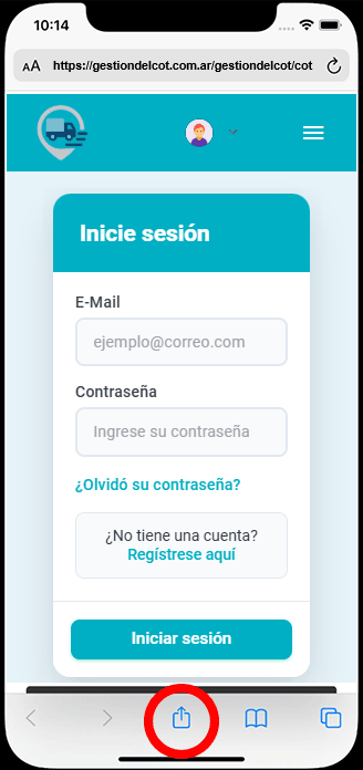 Abrir menú de compartir